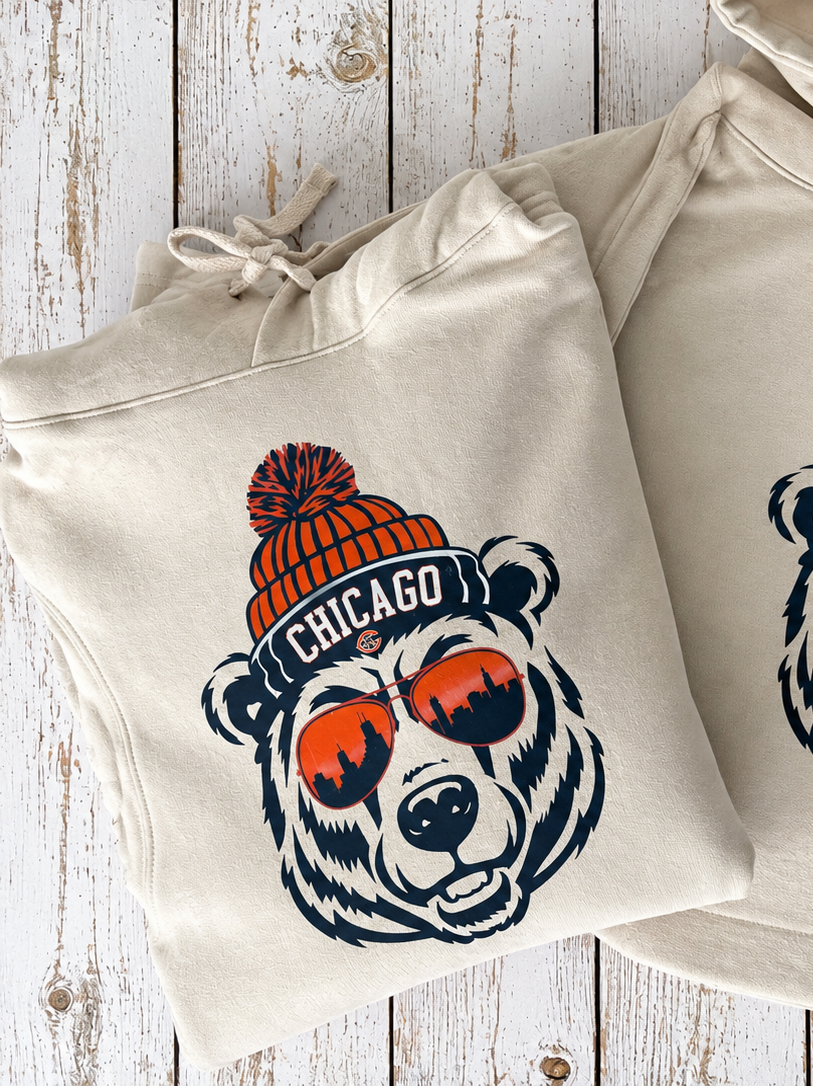 Chicago Beanie cream hoodie