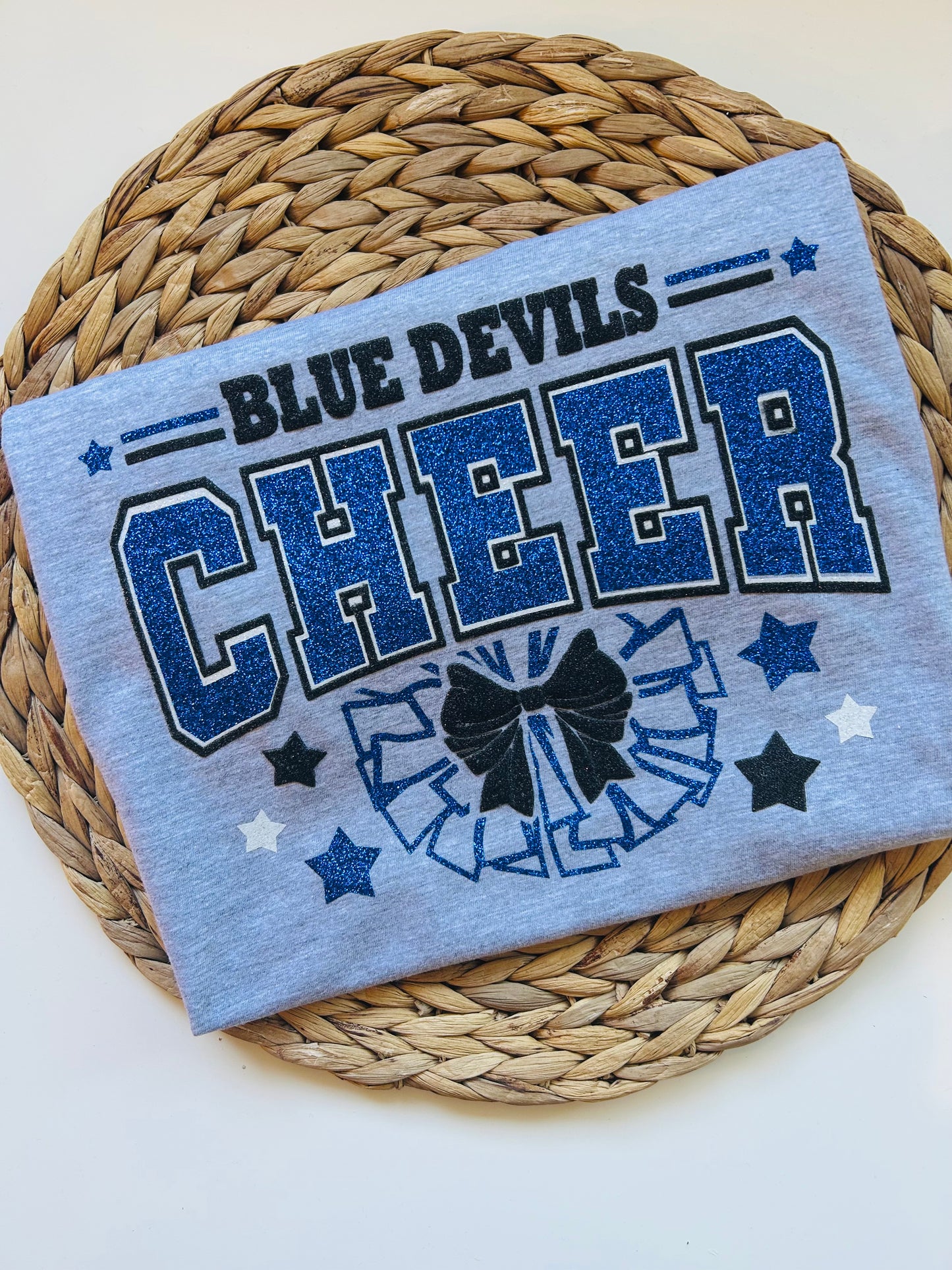 Blue Devils Cheer Pom ALL glitter