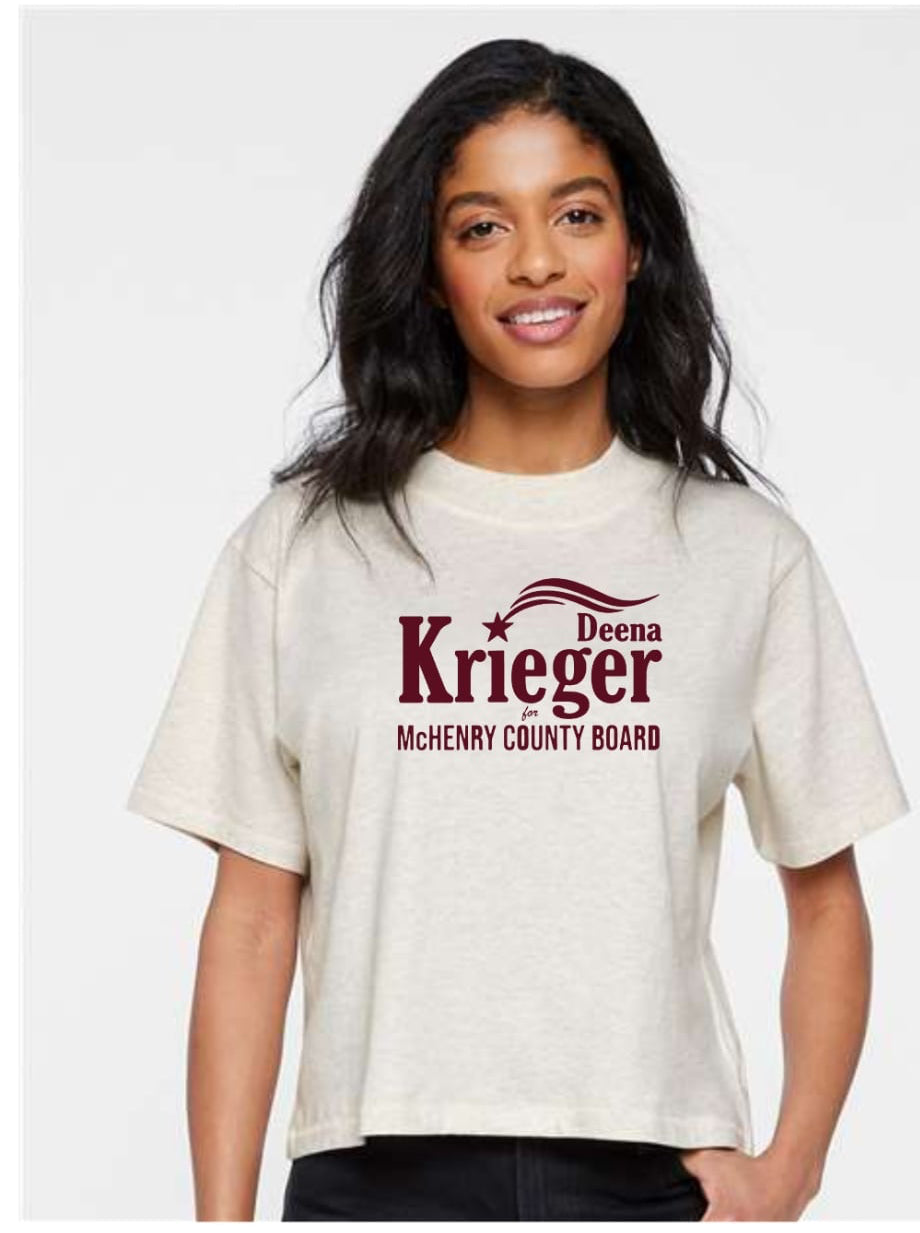 DK Boxy T front logo natural heather