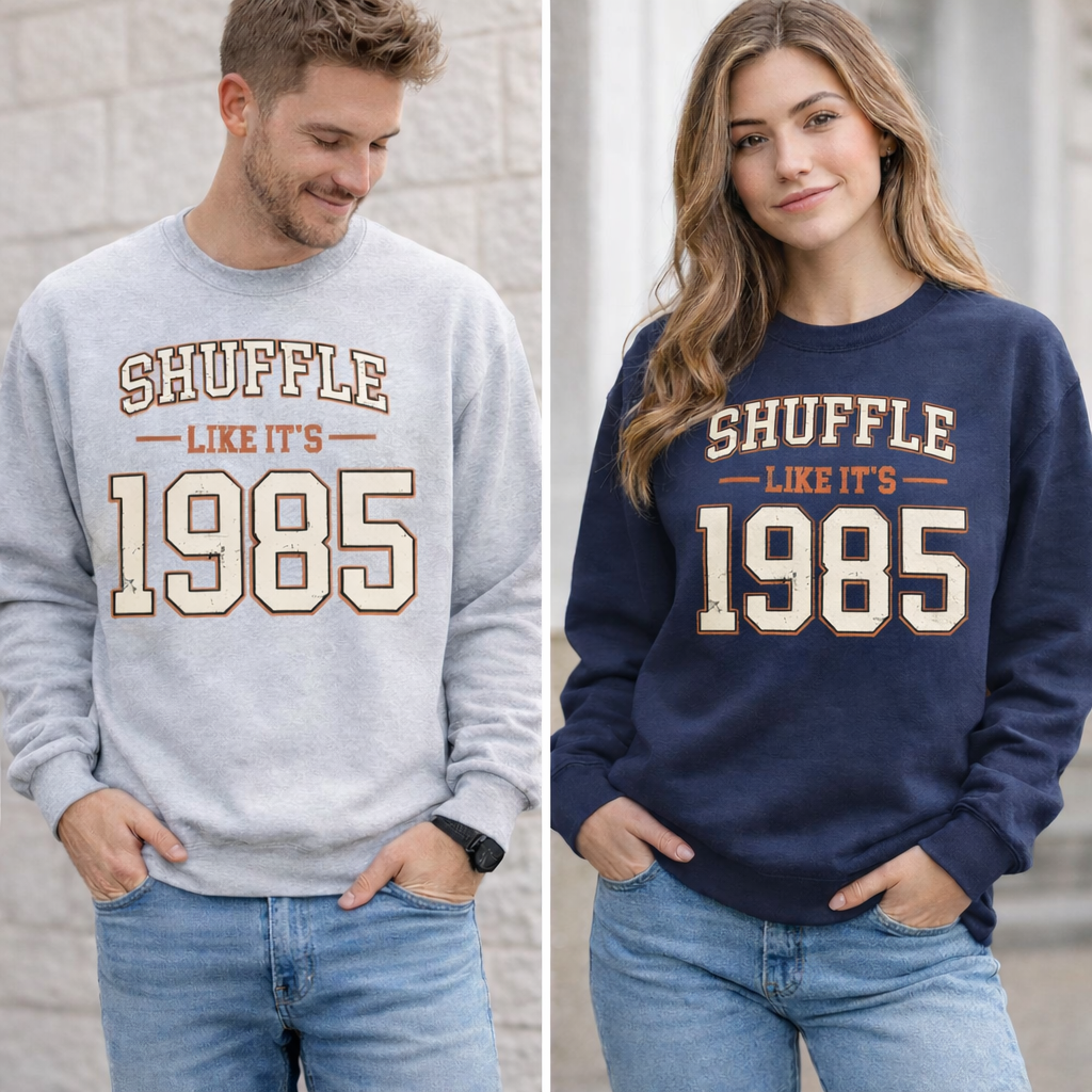 Shuffle like it’s 1985 crewneck