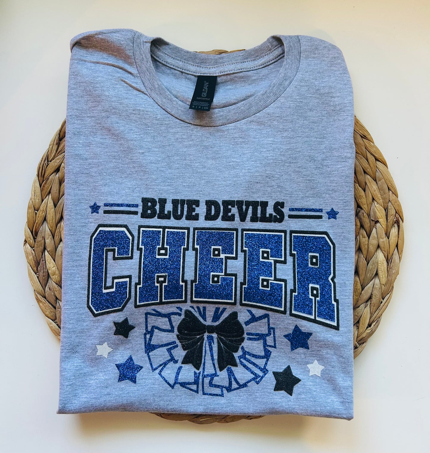 Blue Devils Cheer Pom ALL glitter