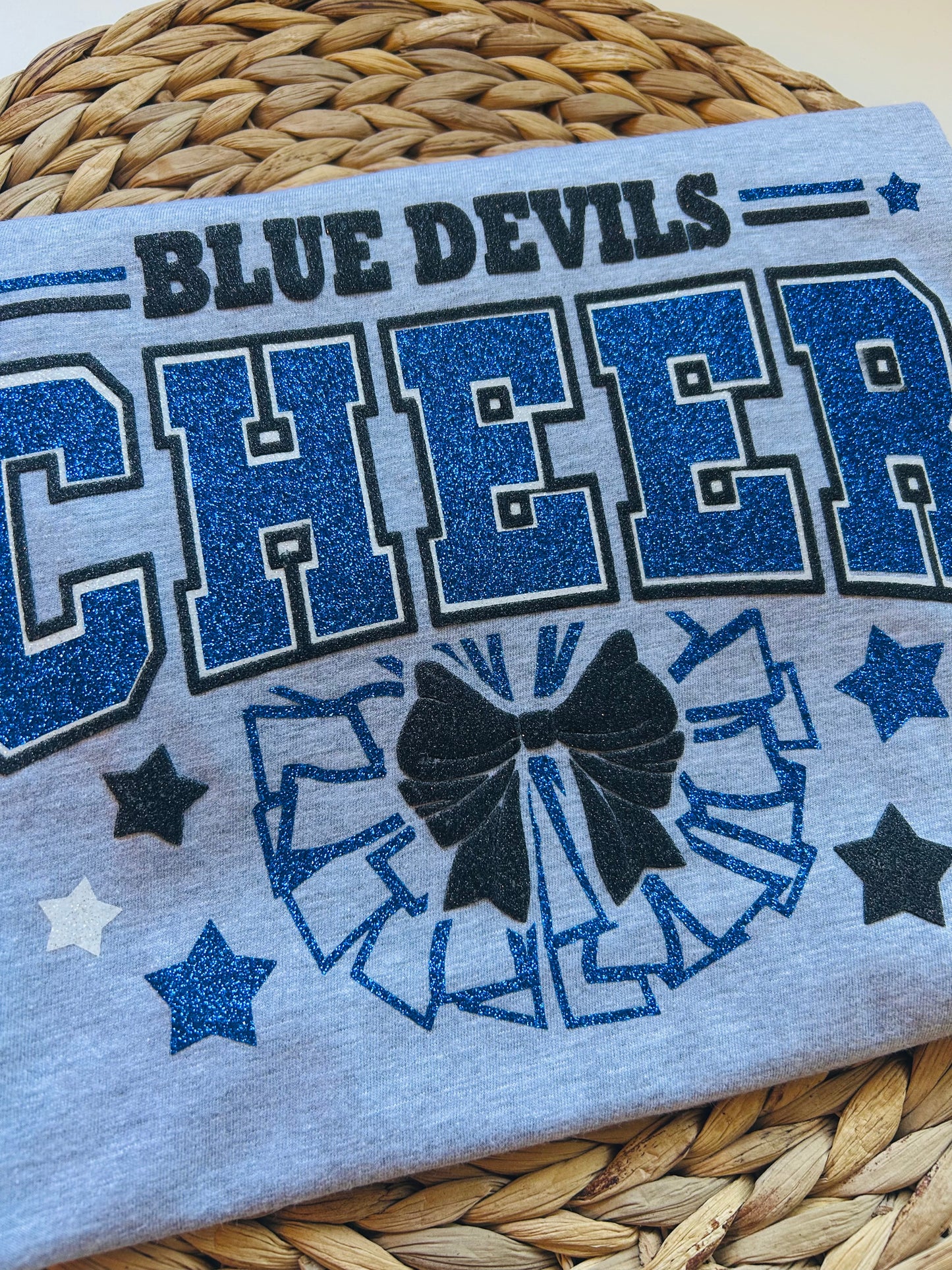 Blue Devils Cheer Pom ALL glitter