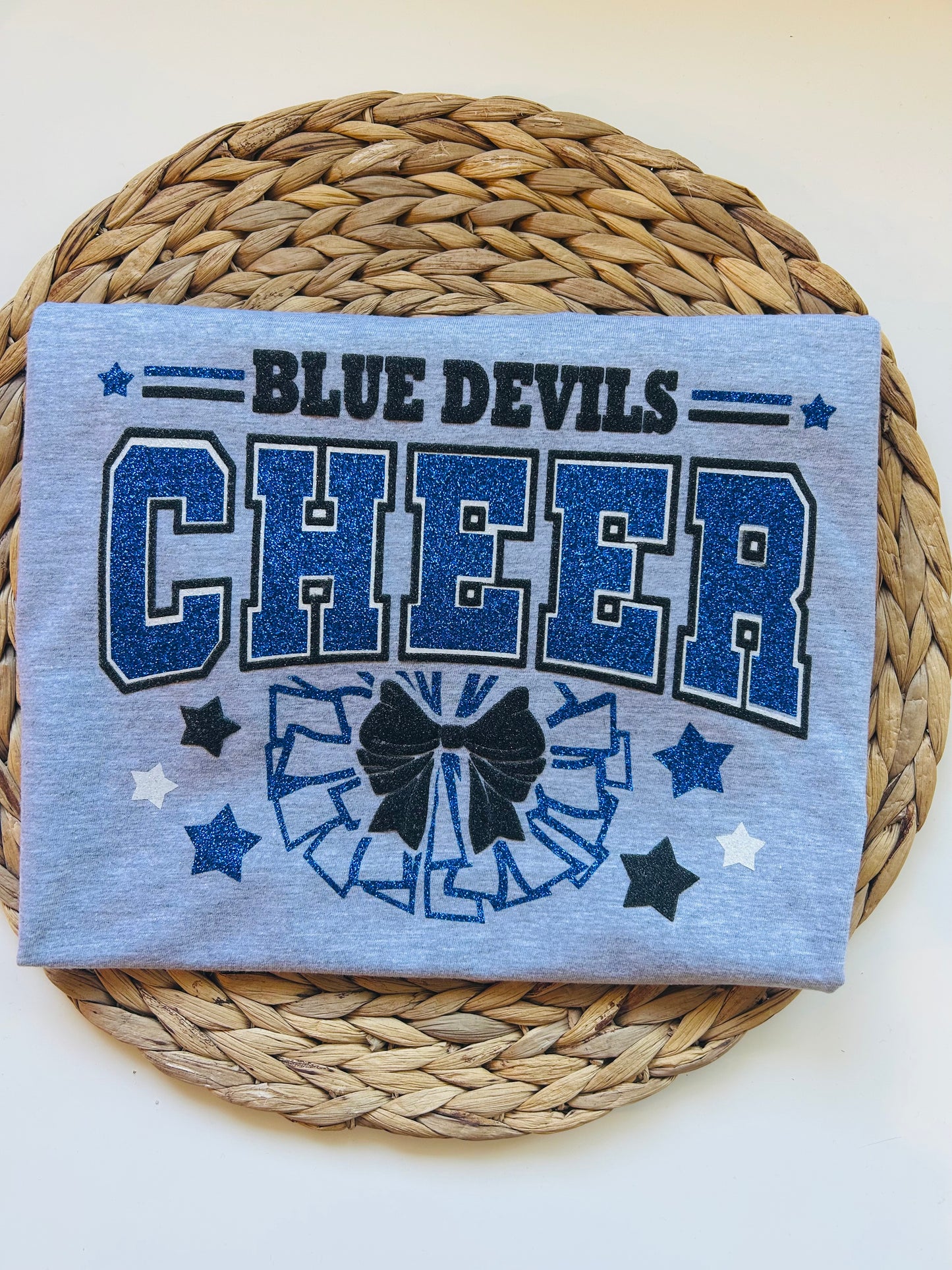 Blue Devils Cheer Pom ALL glitter