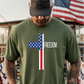 American Flag Cross FREEDOM soft T