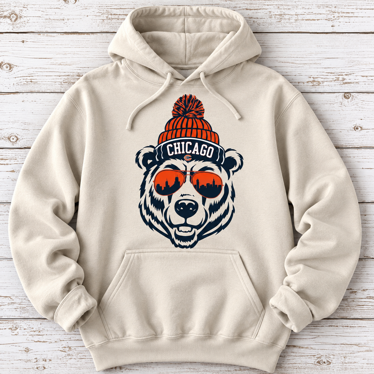 Chicago Beanie cream hoodie