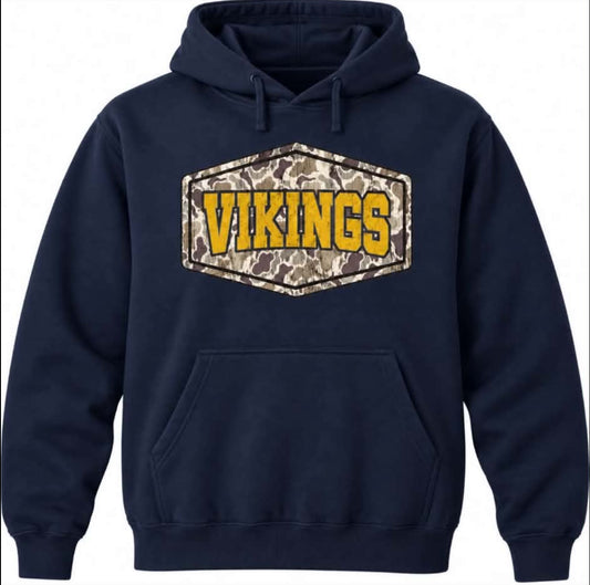 VIKINGS camo navy hoodie