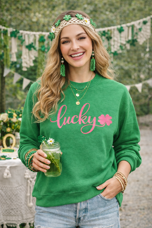 Lucky Shamrock - Green St. Patrick’s Day Graphic Pullover