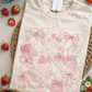 Strawberry Bow Graphic Tee – Cute Strawberry Aesthetic Shirt | Summer Farm Market Apparel
