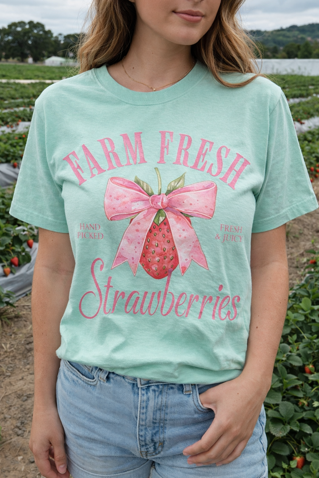 Farm Fresh Strawberry Graphic Tee – Strawberry Farm Shirt | Summer Strawberry Festival T-Shirt