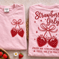 Strawberry Girly Tee – Strawberry Farm Shirt | Mommy & Me Strawberry Festival Outfit | Summer Strawberry Picking Shirt